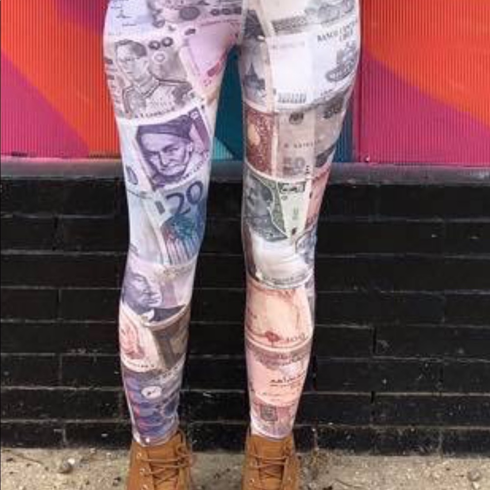 VENTCRI Currency Exchange Yoga High Waist Leggings - Picture 1 of 7